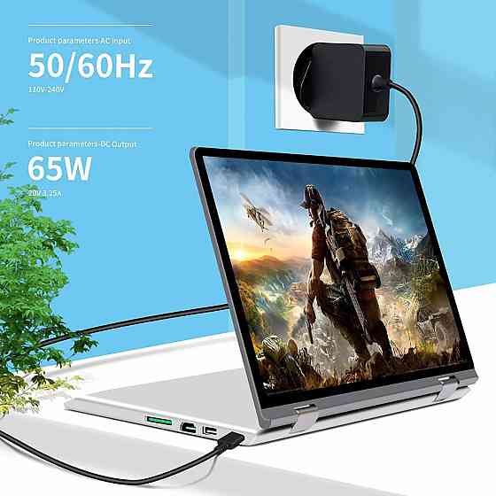 Універсальний зарядний пристрій Straum USB-C PD 65 W для ноутбуків, смартфонів і планшетів, ґаджетів Миколаїв