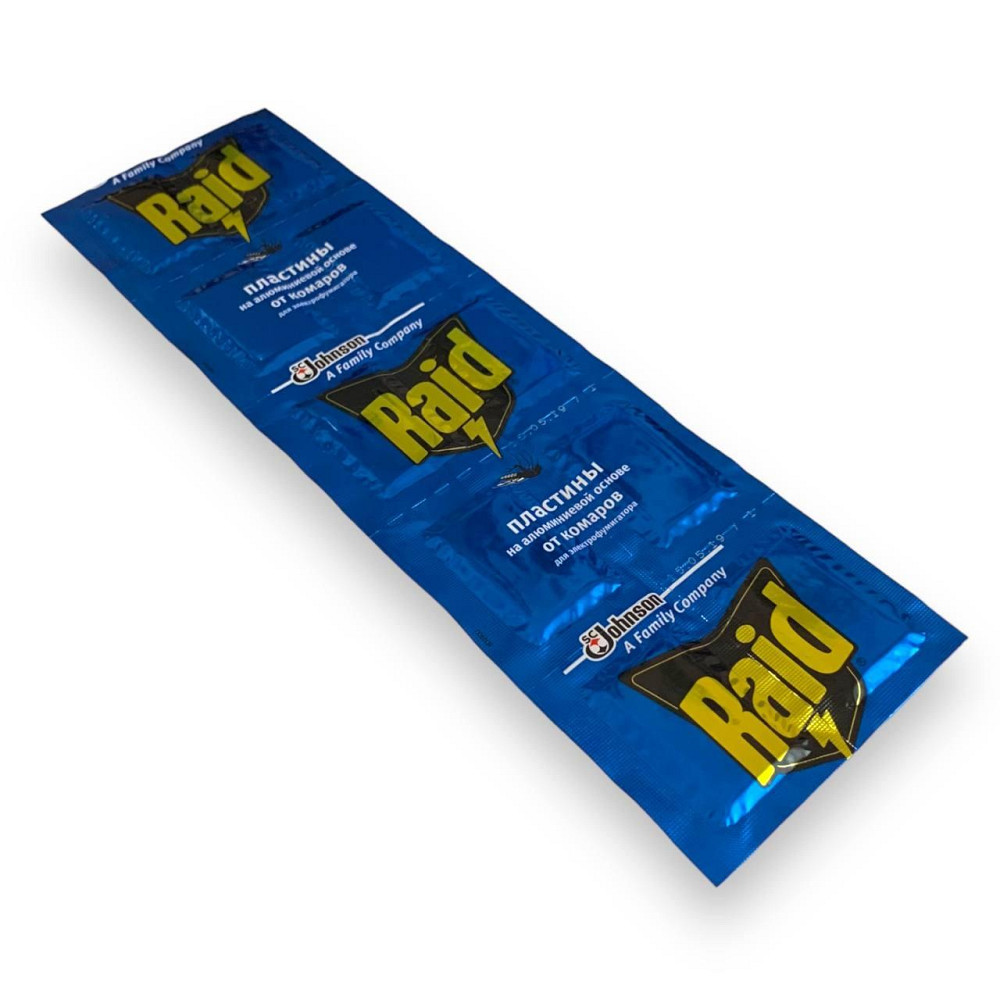 Пластина Raid на алюмінієвій основі від комарів (тривала дія до 10 годин,) 10 шт/уп Харків - фото 6