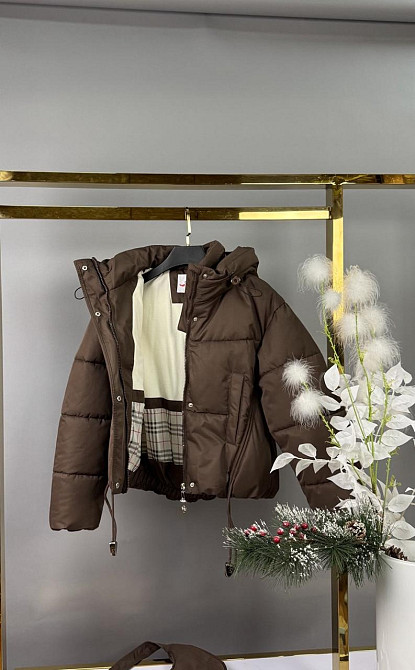 Детская зимняя куртка для девочки с сумкой укороченная 164 Николаев - изображение 2