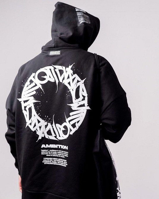 Худі, чорна толстовка чоловіча, світшот 2702804704 розмір 42 Дніпро - фото 1