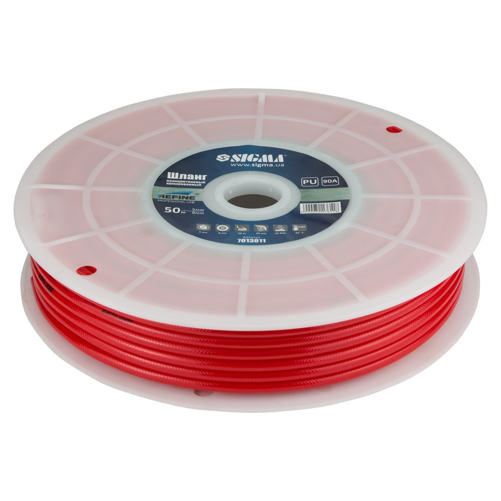 Шланг у бухті поліуретановий (PU) армований 50 м 5.0 х 8 мм REFINE (7013611) Київ - фото 1