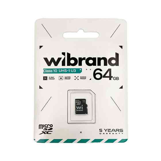 Карта памяти microSDXC (UHS-1 U3) Wibrand 64Gb Class 10 Киев