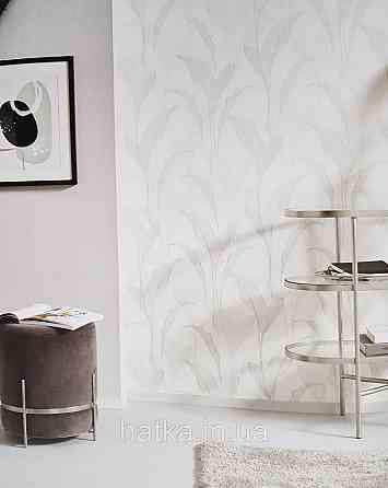 Шпалери метрові вініл на флізелін дизайнерські Erismann Elle Decoration 2 листки світло сірі на білому Київ