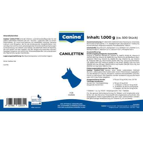 Вітамінно-мінеральний комплекс Canina Caniletten для дорослих собак 1 кг 500 табл. Київ