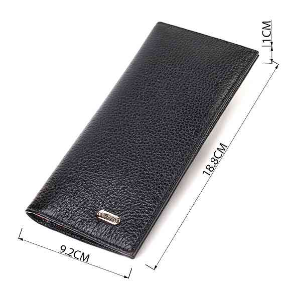 Вертикальний гаманець унісекс із натуральної шкіри CANPELLINI 21897 Чорний Київ