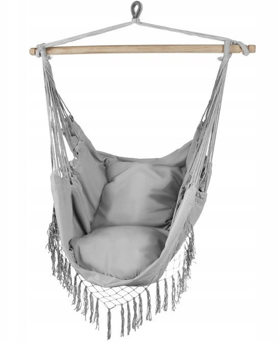 Подвесное Кресло - гамак бразильский с 2 подушками Gardlov (23671) Серый Нововолынск - изображение 2