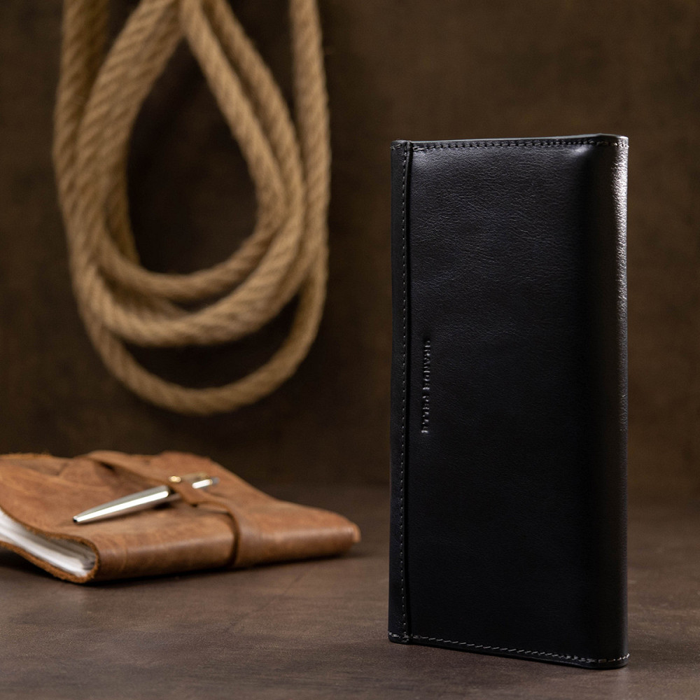 Горизонтальне стильне портмоне унісекс GRANDE PELLE 11557 Синій Київ - фото 10