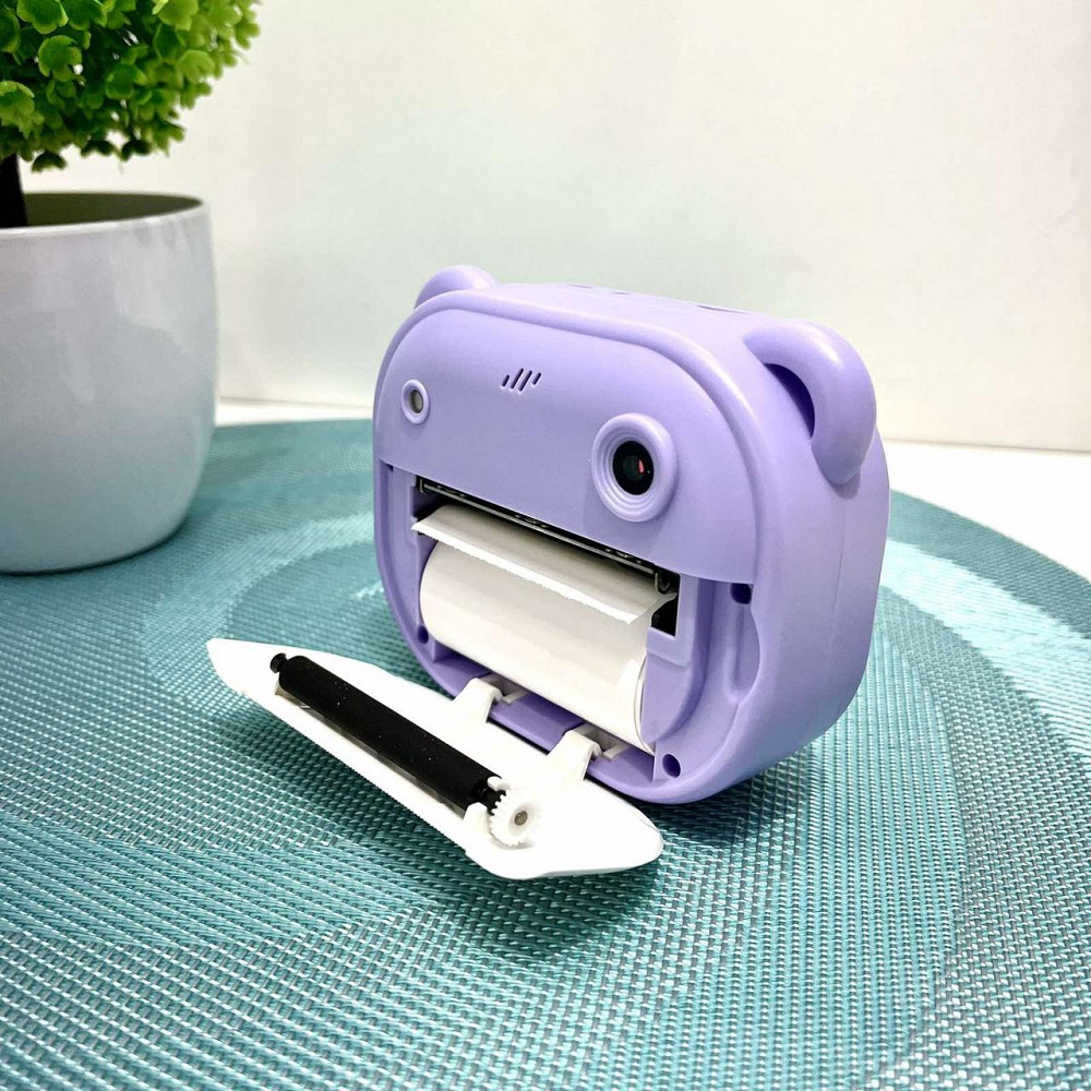 Фотоапарат-принтер фронтальна камера чб друк USB-кабель 2 рулони термопапери звук фото відео ігри SD роз'єм Фіолетовий (C 66631) Чернігів - фото 9