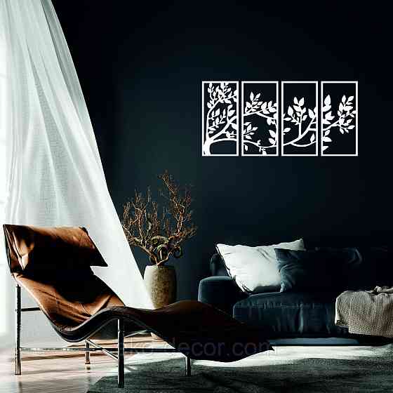 Декоративне настінне Панно «Весна», Декор на стіну 110*228 см, Білий Київ