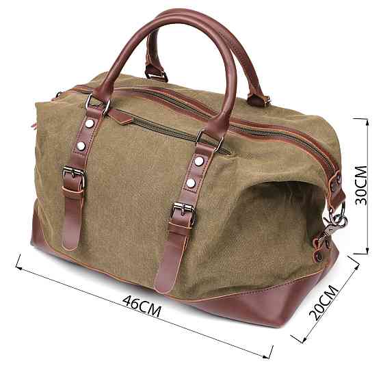 Дорожня сумка текстильна Vintage 20171 Зелена Київ