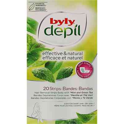 Восковые полоски Byly Для депиляции тела с Мятой, Зеленым чаем, Алоэ 20 шт (8411104040502) Винница