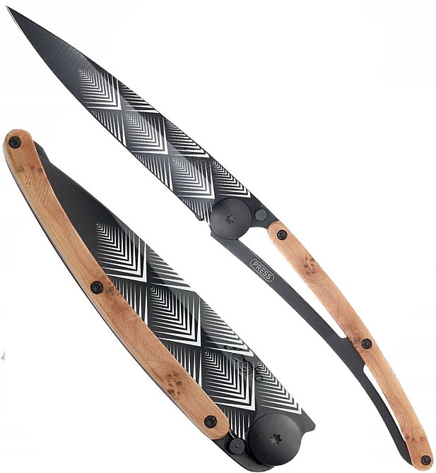 Універсальний Складаний Ніж з лазерним гравіюванням Ар-деко Deejo "37 грам" (1GB000105) Нержавіюча сталь Нововолинськ - фото 1