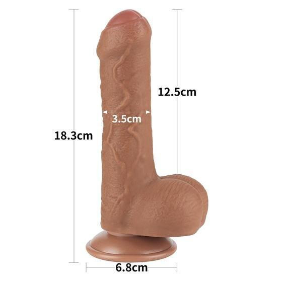 Фалоімітатор - Sliding-Skin Dual Layer Dong 7" Brown Sex Aura Київ - фото 3
