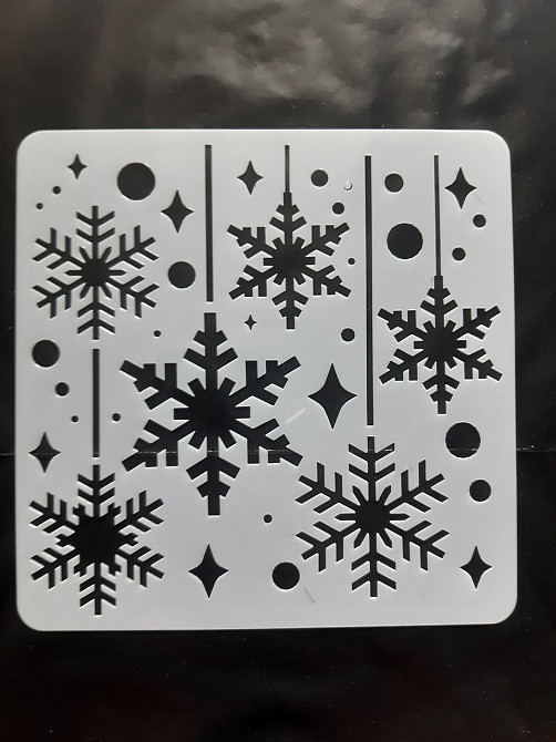 Трафарет Снежинки 15 на 15 см серый Киев - изображение 1
