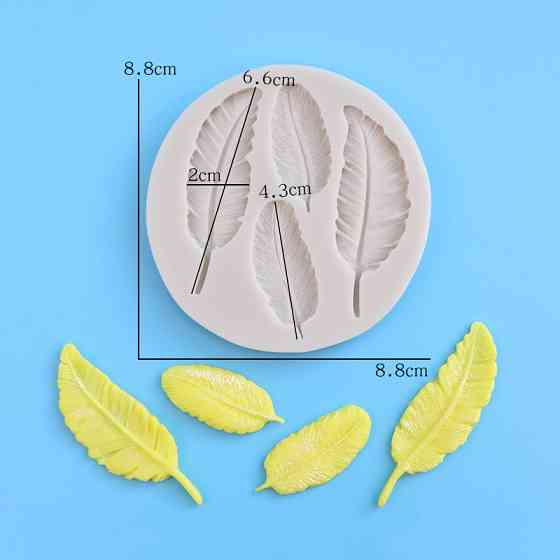 Молд силиконовый Перышки 88 мм серый Киев