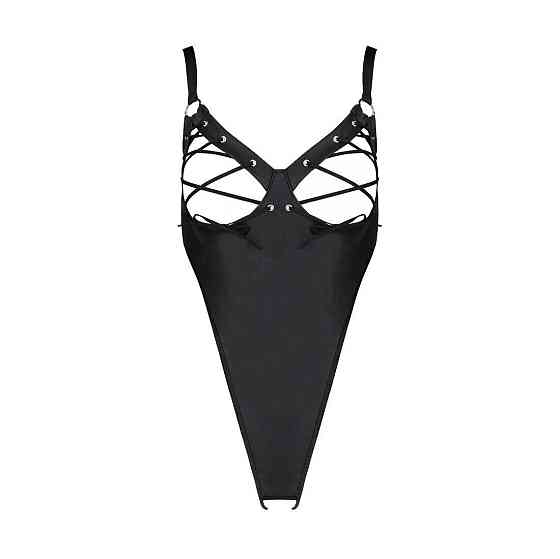 Боди из экокожи Passion CELINE BODY 6XL/7XL black, с доступом, открытый Sex Aura Киев
