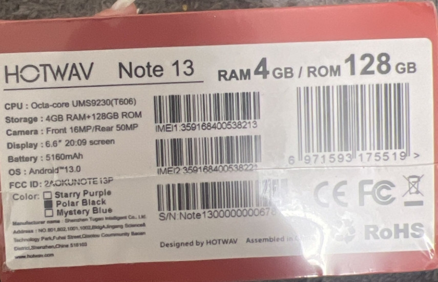 Телефон новый NOTE 13 ram 4 gB rom128. Харьков - изображение 1