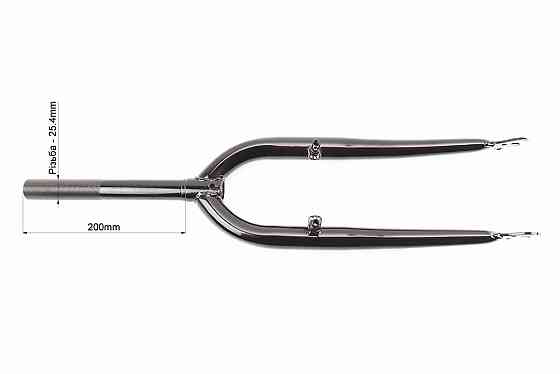 Вилка 24" з різьбою 1" (25,4мм), шток 200мм, V-brake, чорна (можливі подряпини, дефекти фарбування) Киев