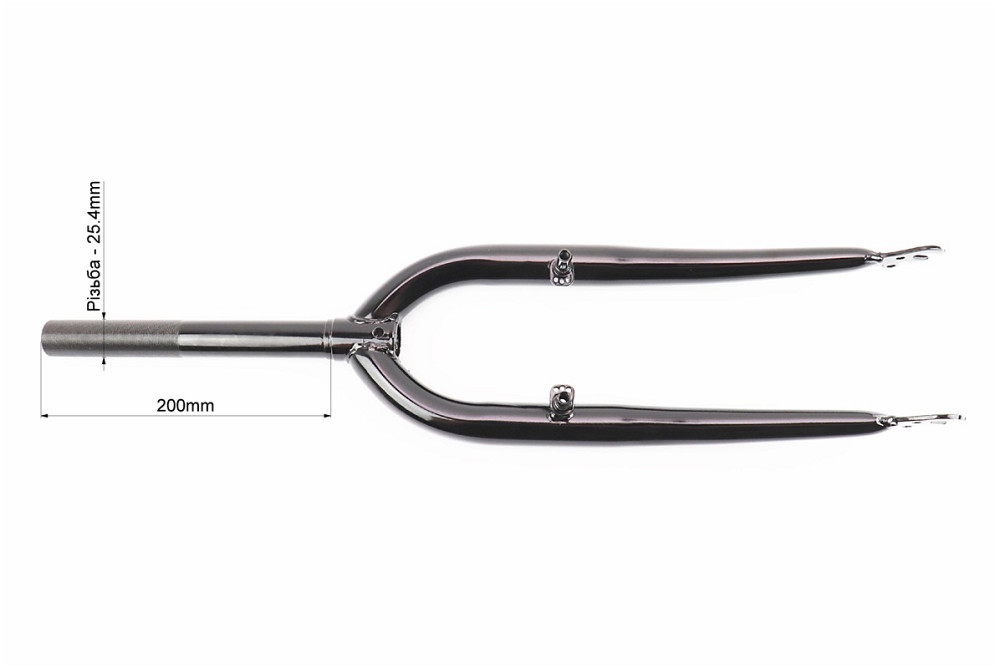 Вилка 24" з різьбою 1" (25,4мм), шток 200мм, V-brake, чорна (можливі подряпини, дефекти фарбування) Киев - изображение 5