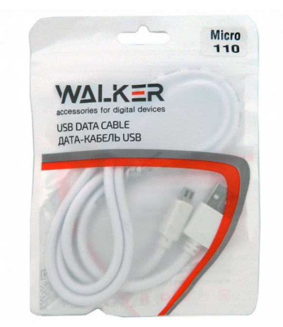 Кабель USB MicroUSB WALKER 110 1А 1м білий Житомир - изображение 3