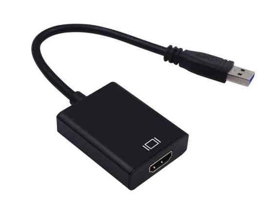Перехідник USB 3.0 Type-A --> HDMI AF кабель 20см, чорний Вінниця