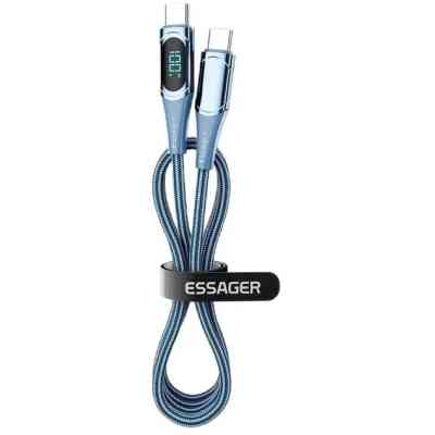 Дата кабель USB-C to USB-C 1.0m 100W Digital Display blue Essager (ES-XCTT1-YD03) Вінниця