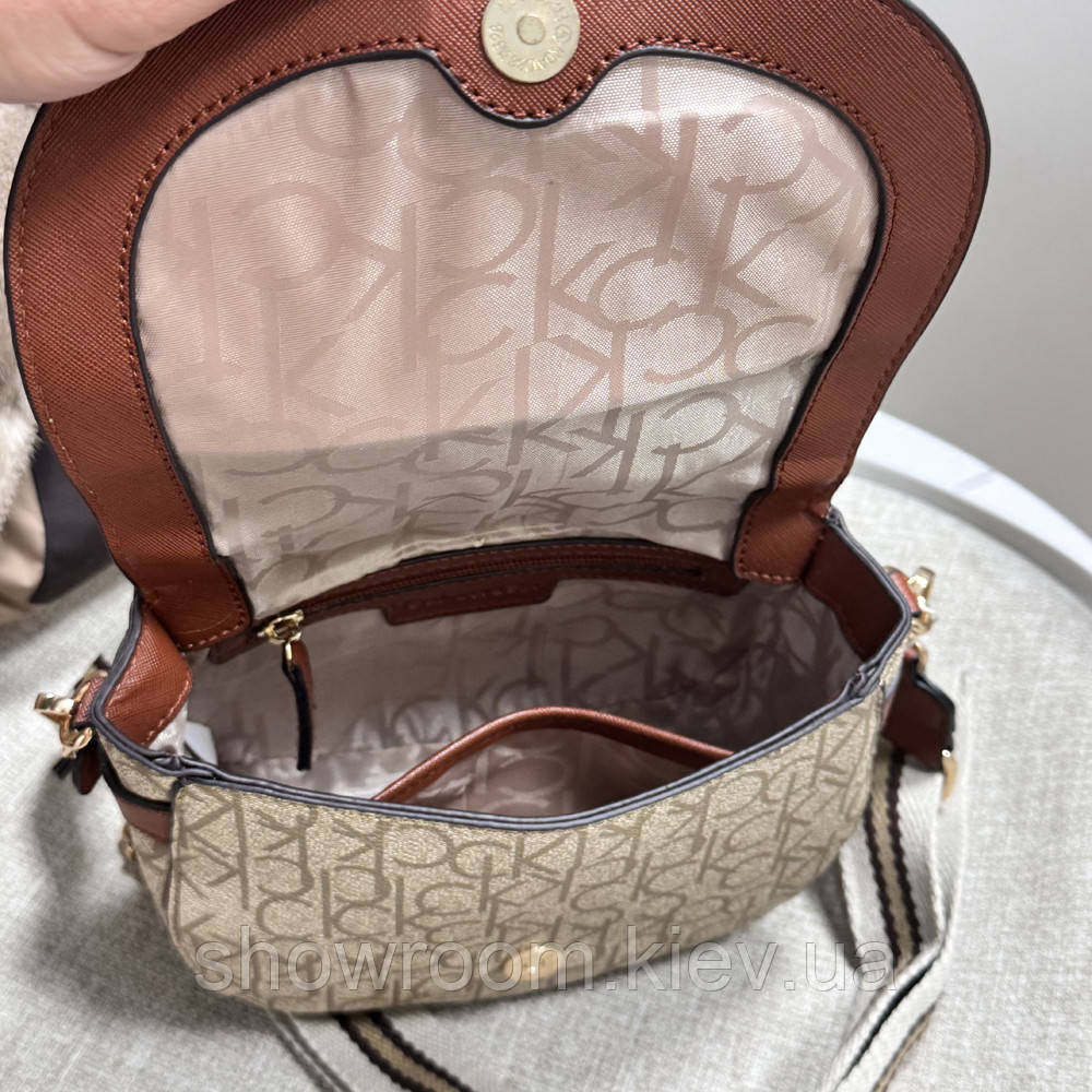 Невелика жіноча сумочка на плече Ck K6071 beige Київ - фото 8