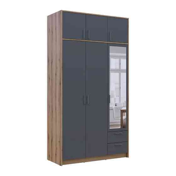 Шкаф для одежды Doros Ронди с антресолью и зеркалом Дуб Артизан/Графит 3ДСП 121х52х236 DRS-011676 (80737820) Львов