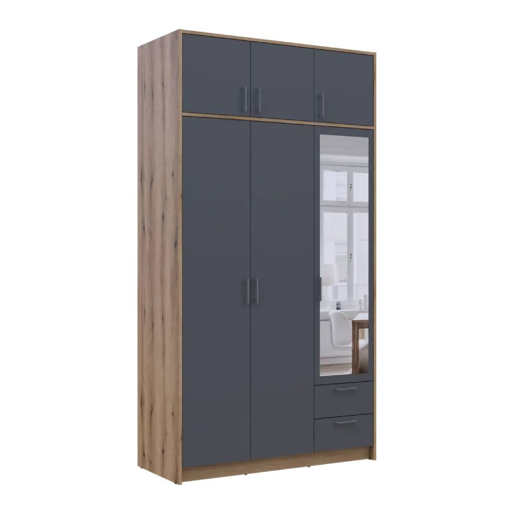 Шкаф для одежды Doros Ронди с антресолью и зеркалом Дуб Артизан/Графит 3ДСП 121х52х236 DRS-011676 (80737820) Львов - изображение 6