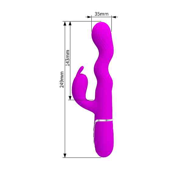 Вибратор-кролик PRETTY LOVE Laursen Purple, силикон, фиолетовый, 7 режимов вибрации и 4 волны Sex Aura Киев