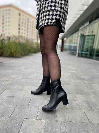 Черевики жіночі Odzi чорні натуральна шкіра каблук 6 см размеры 37-40 (2101) Коломия