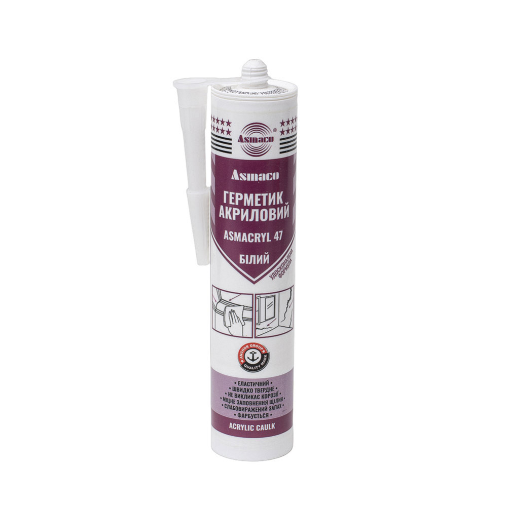 Asmaco Герметик акриловый белый 280мл (530г) ОАЭ ASMACO (2732841) Коломыя - изображение 2