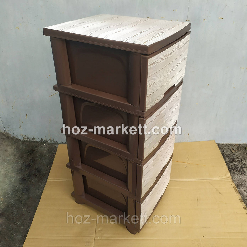 Комод пластиковий на 4 ящики коричневий "Дерево" Харків - фото 8