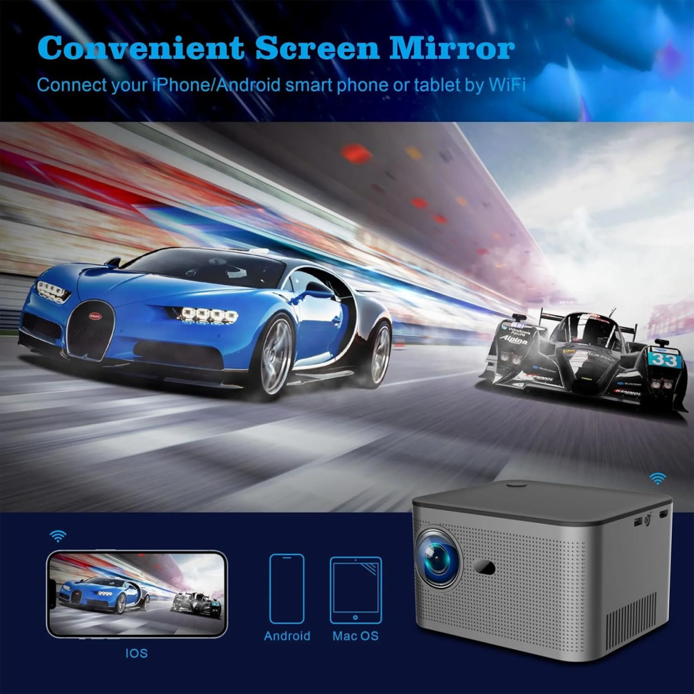 Проектор H96 MAX HY350 FullHD 1080P Smart TV Android 11 2/32GB WiFi6 Bluetooth 300AL Grey: Кинотеатр в вашей ладони Киев - изображение 7