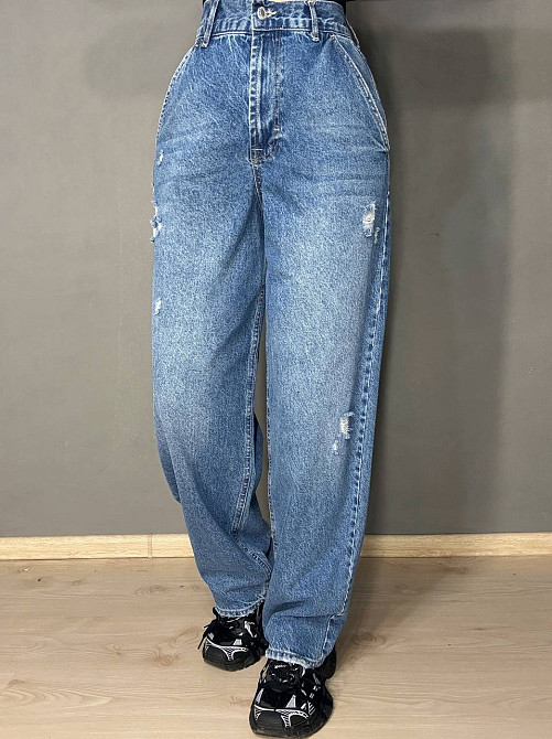 Джинси жіночі It’s Basic 2952-10S5 skater baggy банани рвані сині, синій, 40, 40, 86 см, 115 см Київ - фото 6