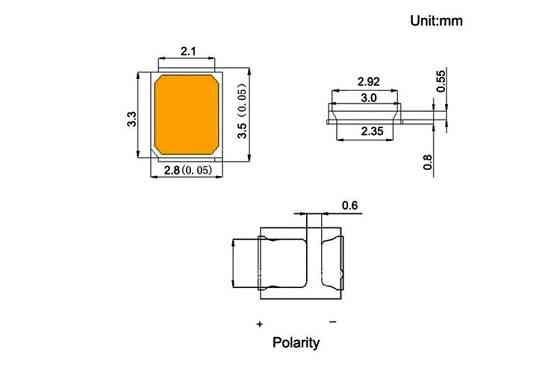 SMD LED світлодіоди 5630/5730, 3В 0.2Вт 35–40 лм, 100 шт, теплий білий, для підсвітки та ремонту MasterSem Київ