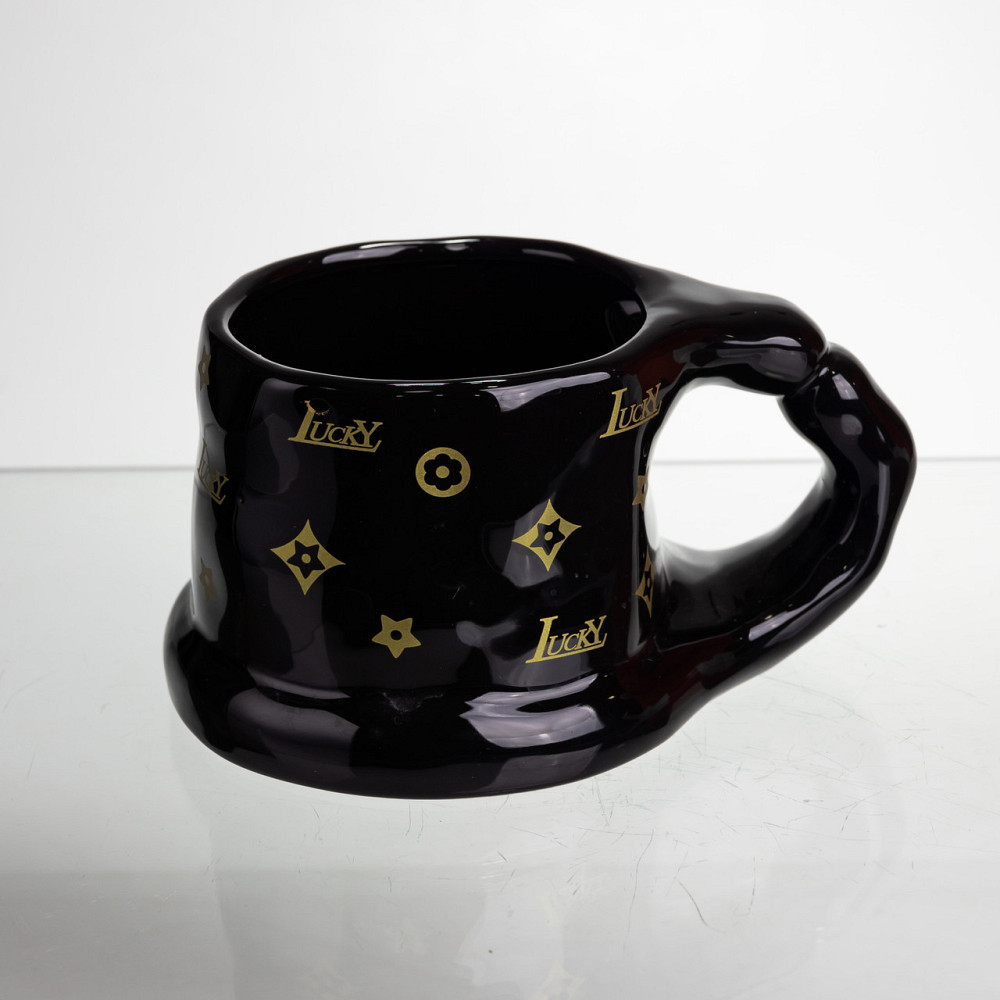 Чашка фарфоровая 500 мл для чаю та кави, чорна Київ - фото 2