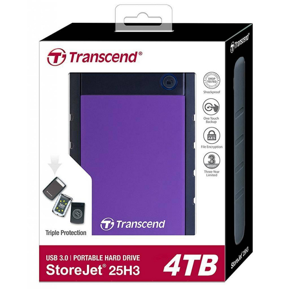 HDD накопичувач Transcend StoreJet 25H3 4TB (TS4TSJ25H3P) USB 3.0 Purple (6369782) Київ - фото 4