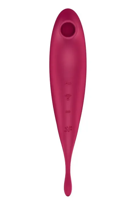 Смарт-вибратор для клитора с вакуумной стимуляцией Satisfyer Twirling Pro+ dark red Львов - изображение 3