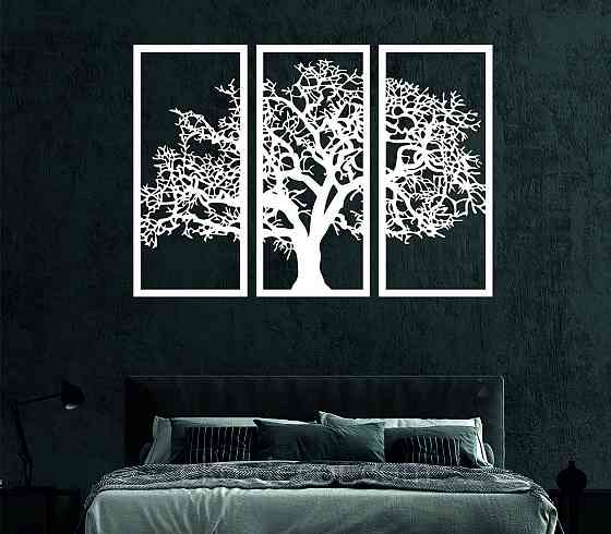 Декоративное настенное Панно «Дерево», Декор на стену 125*90 см, Белый Киев