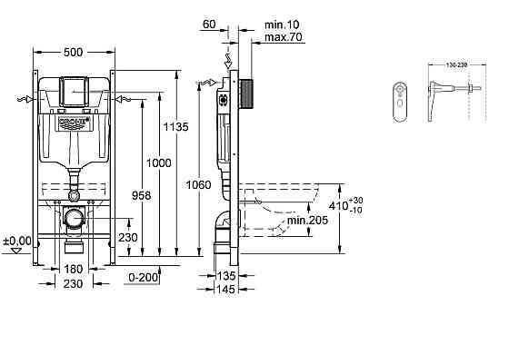 Система інсталяції для унітазу 2 в 1 Grohe Rapid SL   ( UA388400WG ) 24586 Харків