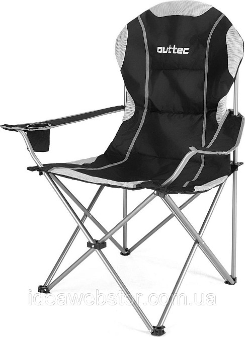 Кресло туристическое раскладное Outtec с чехлом черно-серый Киев - изображение 8