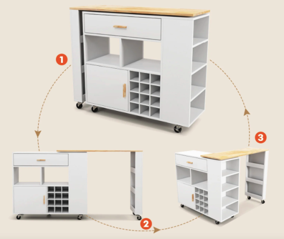 Розкладний столик тумба 2 в 1 Costway Rubber Київ