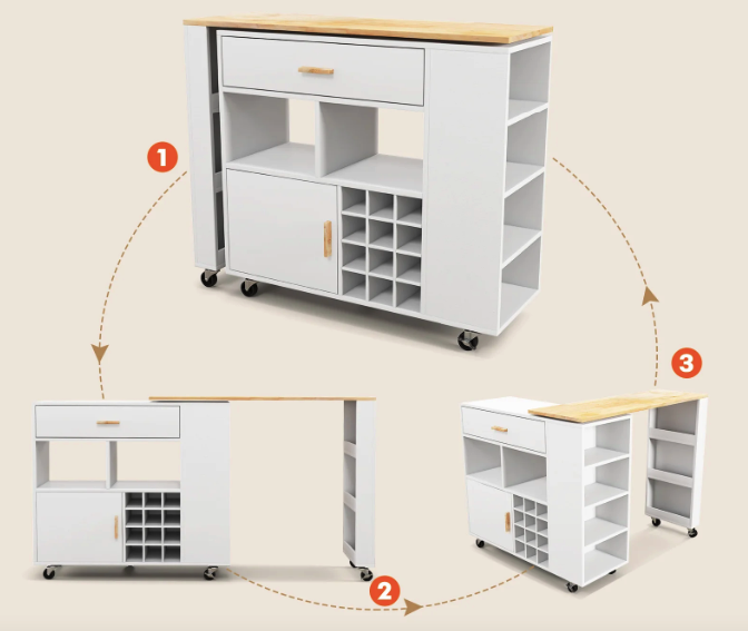 Розкладний столик тумба 2 в 1 Costway Rubber Киев - изображение 5