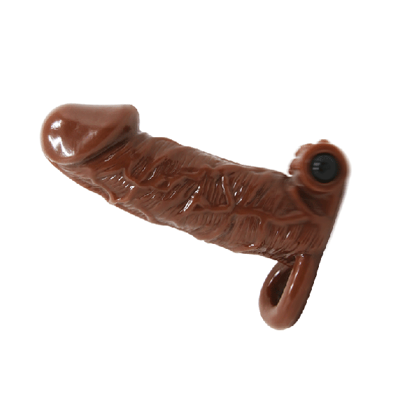 Насадка на член - Brave Man Vibrating Penis Sleeve Brown Sex Aura Київ