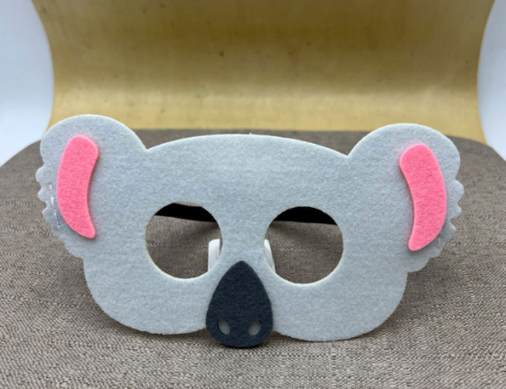 Дитяча маска з фетру Коала one size різнобарвний Київ