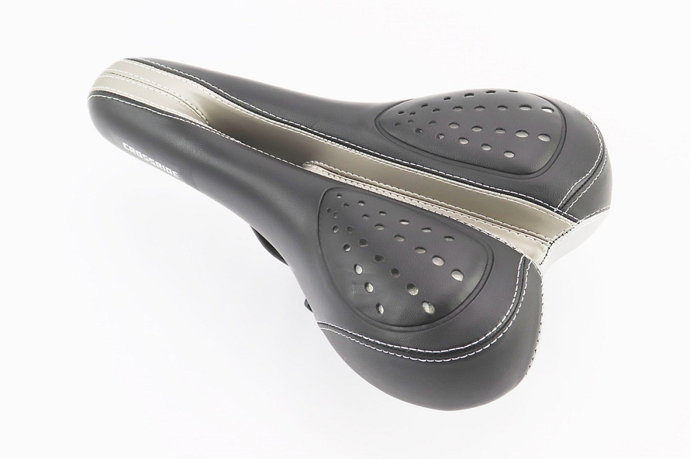 Сидіння MTB 265x160мм з гелевими вставками, чорно-сіре CROSSRIDE BSK-N31 Київ - фото 1