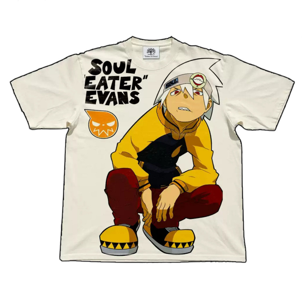 Футболка чоловіча з принтом аніме Аніме Соул Еатер Еванс оверсайз (S/M/L) Черний Дніпро - фото 9