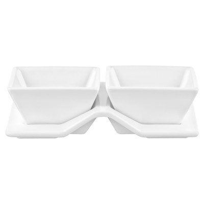 Соусница Ardesto Набір для закусок, 3 предмети, порцеляна, білий (AR3750) Вінниця - фото 4