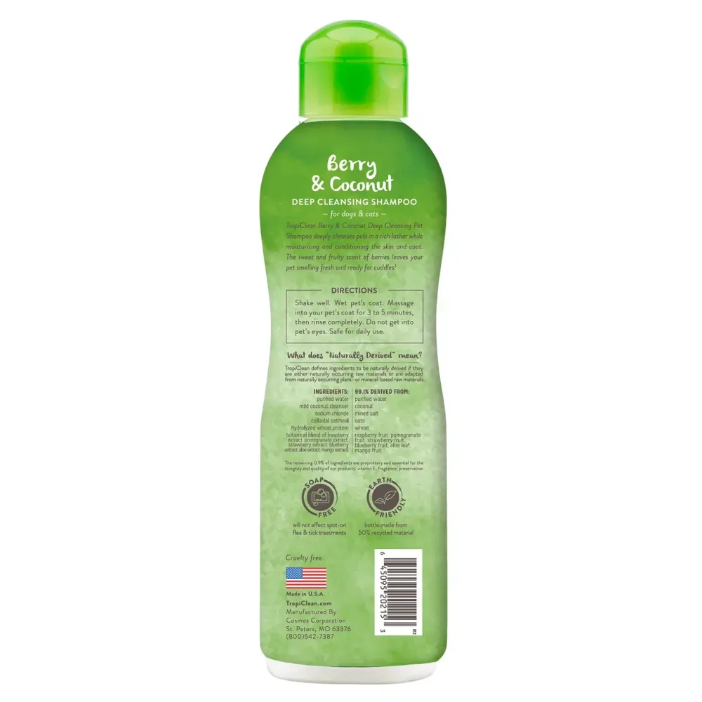 Шампунь для собак та котів TropiClean Deep Cleansing "Ягоди та кокос" універсальний, 3.8 л Вінниця - фото 3